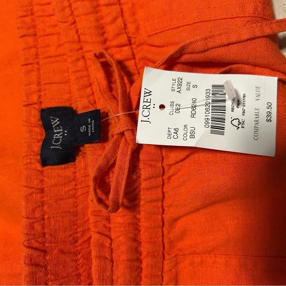 J. Crew Orange High Waist Shorts with Drawstring